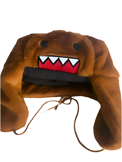 Y2K Fluffy Domo Kun Ushanka Hat - Plushverse