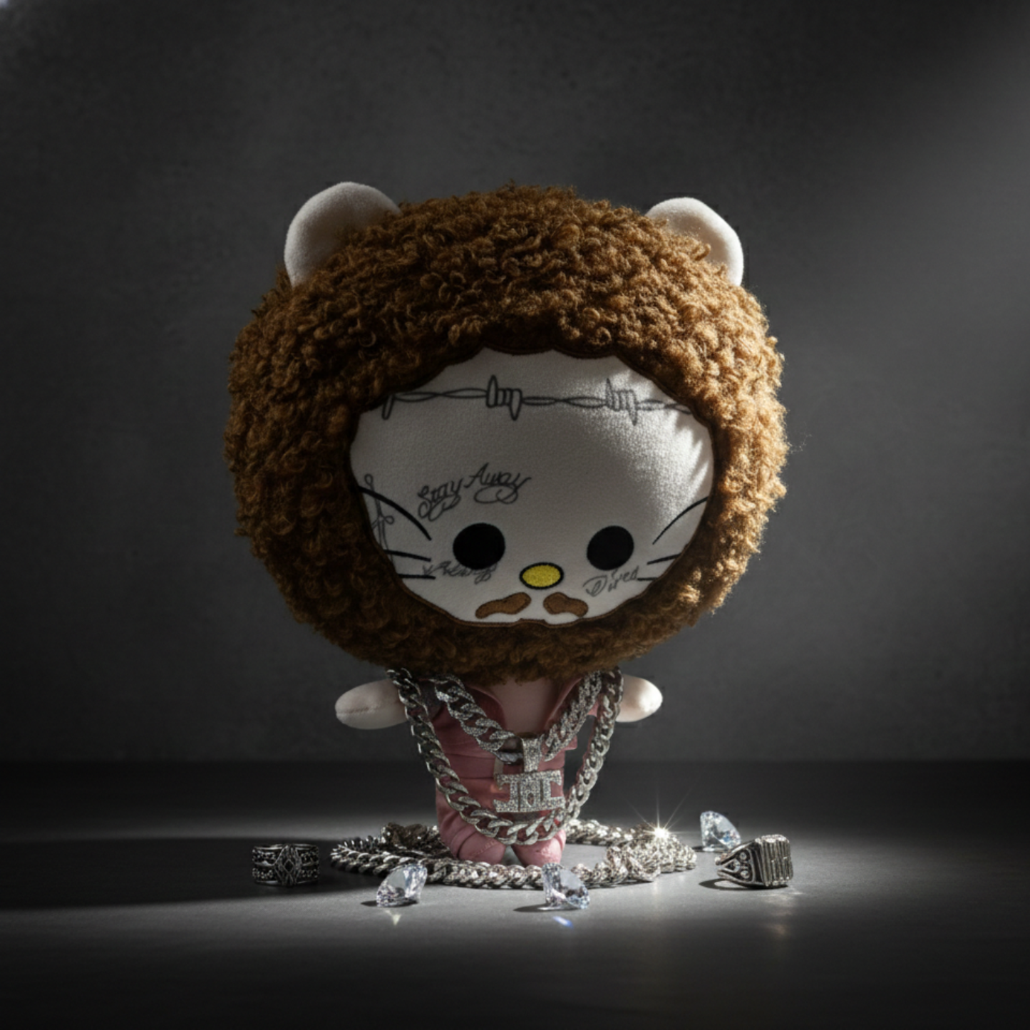 Figurine en peluche Bruno Mars x Hello Kitty