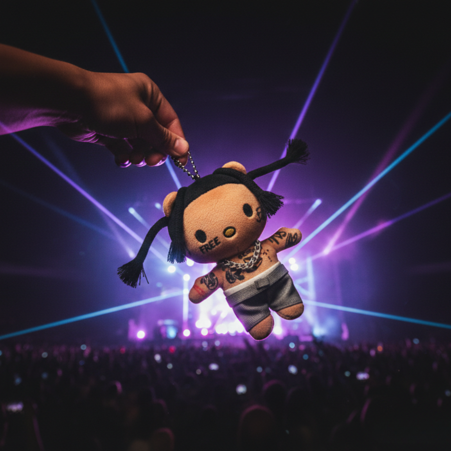 Sicko Kitty Keyring Plush Plushverse