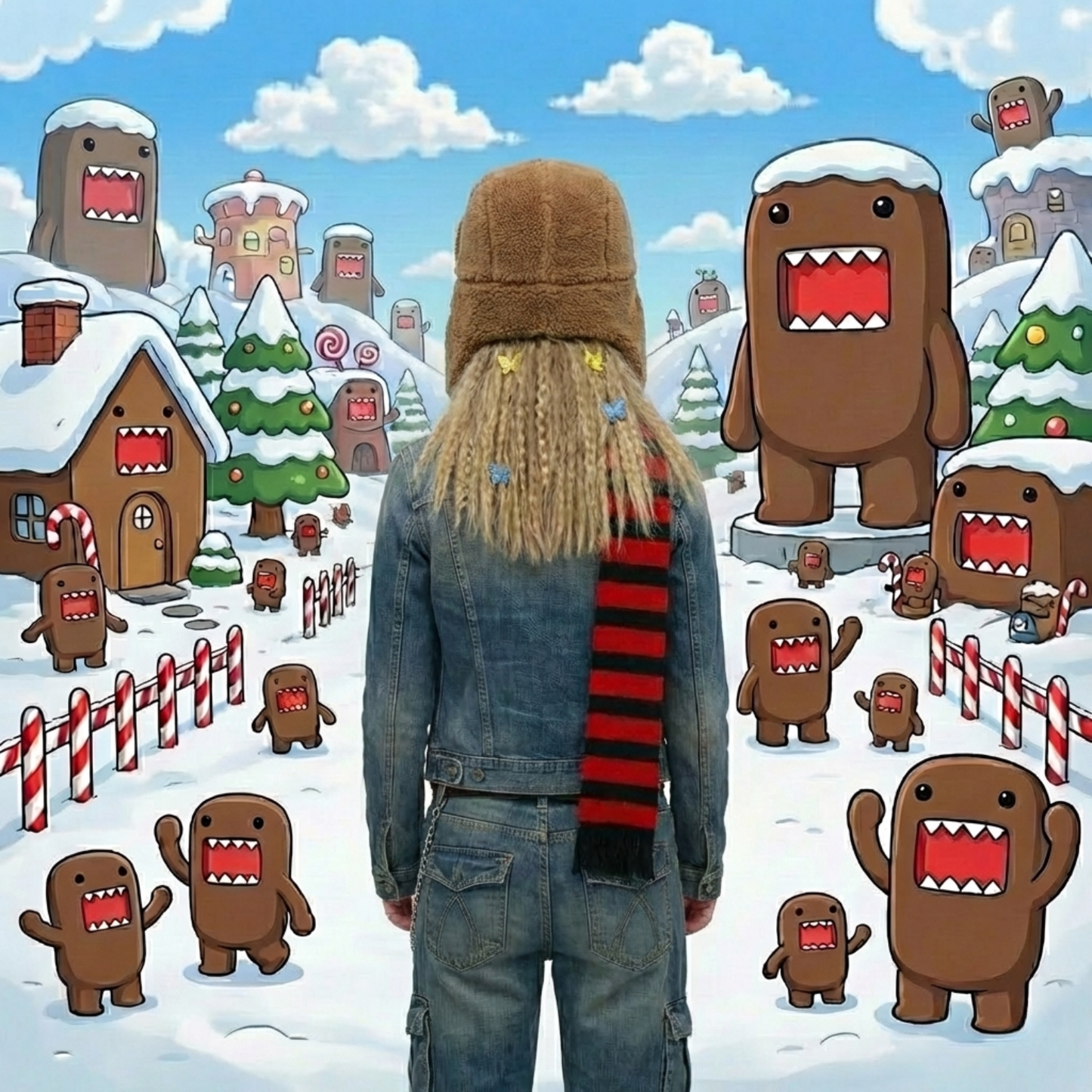 Rare Fleece Domo Kun Ushanka Hat