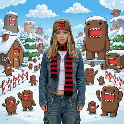 Rare Fleece Domo Kun Ushanka Hat