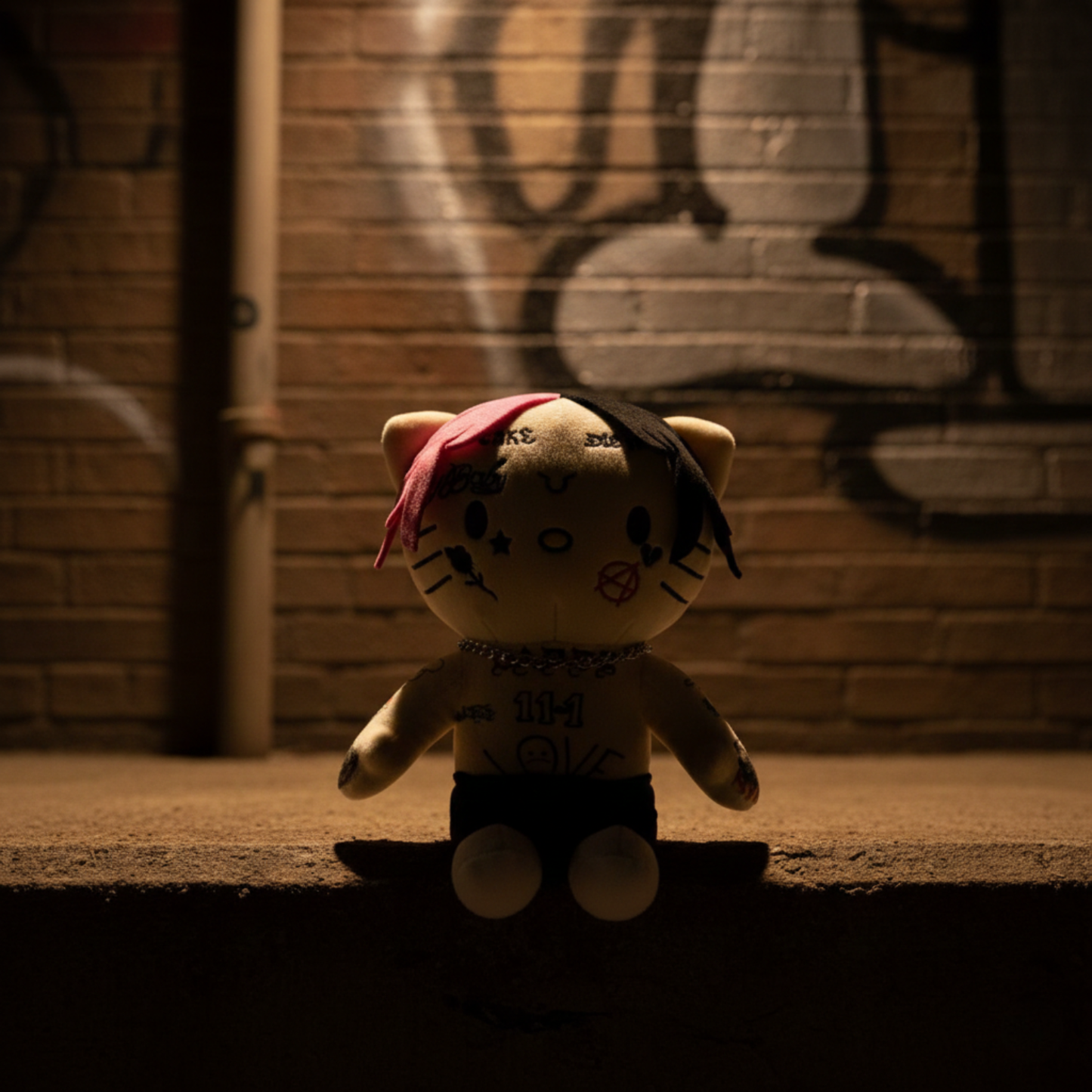 Poupée en peluche figurine Lil Peep v2 x Hello Kitty