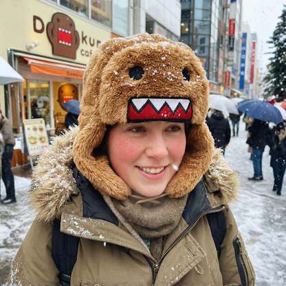 Sombrero Y2K Fluffy Domo Kun Ushanka