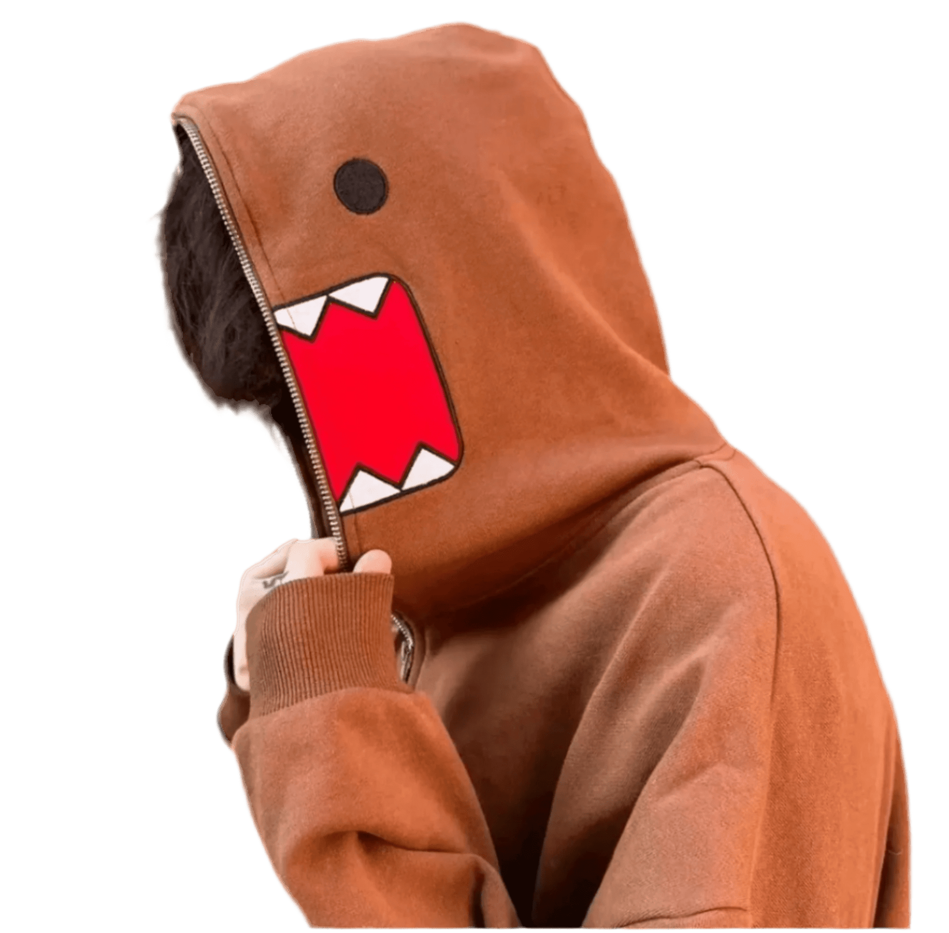 Y2K Domo Kun Full Zip Hoodie Streetwear Aesthetic - Plushverse