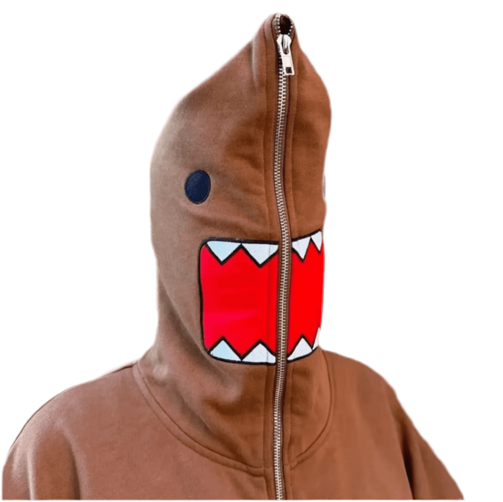 Y2K Domo Kun Full Zip Hoodie Streetwear Aesthetic - Plushverse