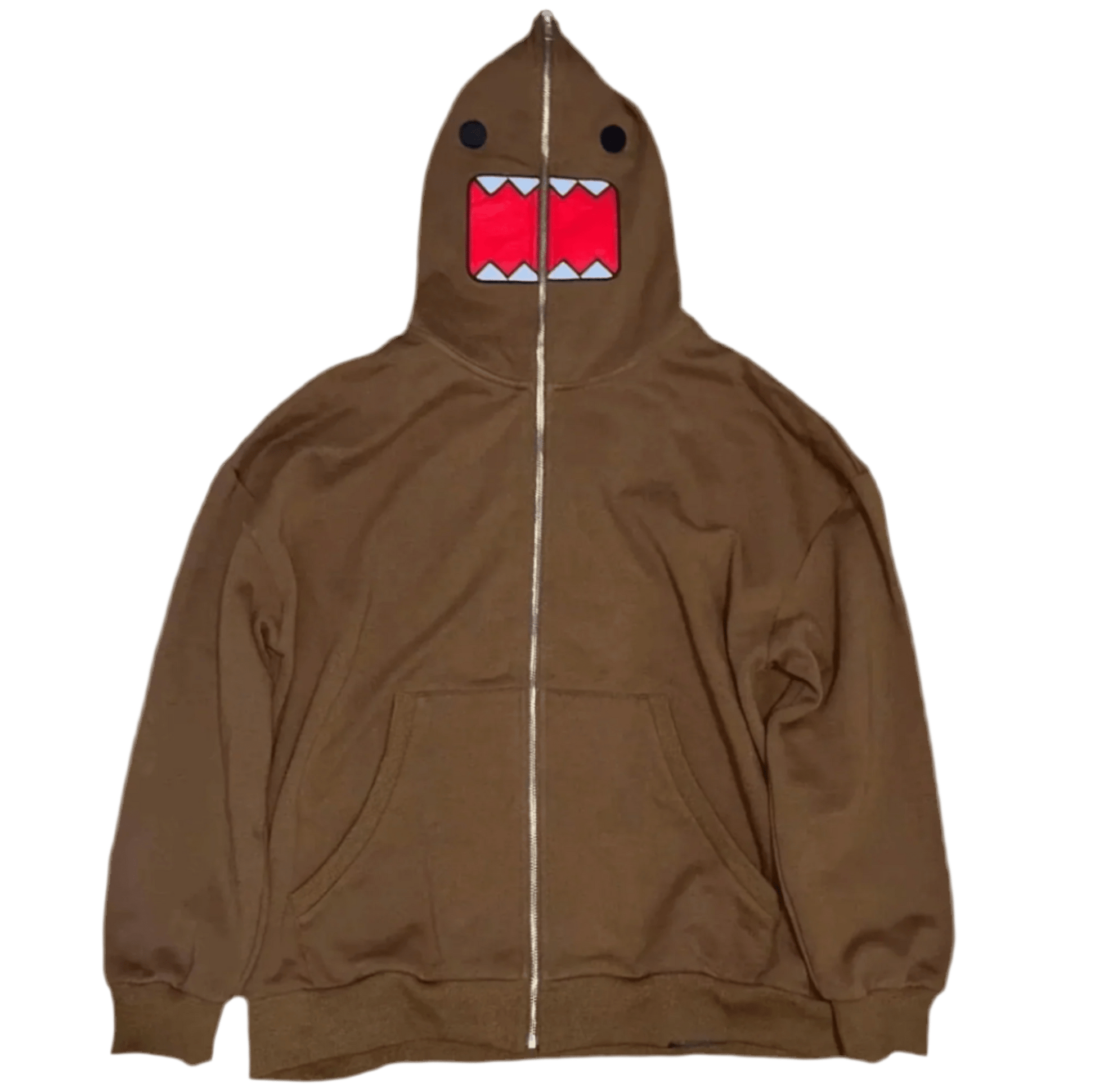Y2K Domo Kun Full Zip Hoodie Streetwear Aesthetic - Plushverse