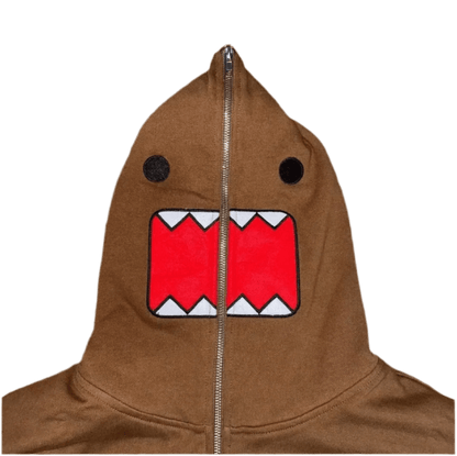 Y2K Domo Kun Full Zip Hoodie Streetwear Aesthetic - Plushverse